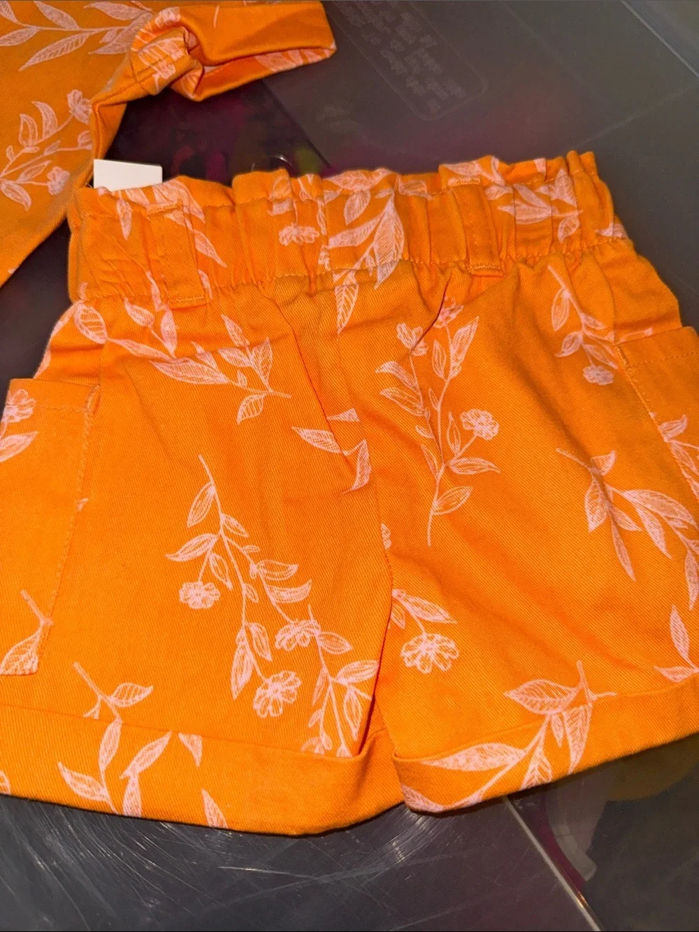 Eddie Bauer Orange Floral Two-Piece Kids Set